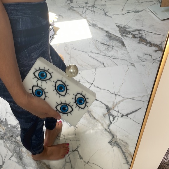 🧿 Lola Basso Multi Evil Eye Clutch 🧿 NEW - Picture 10 of 13